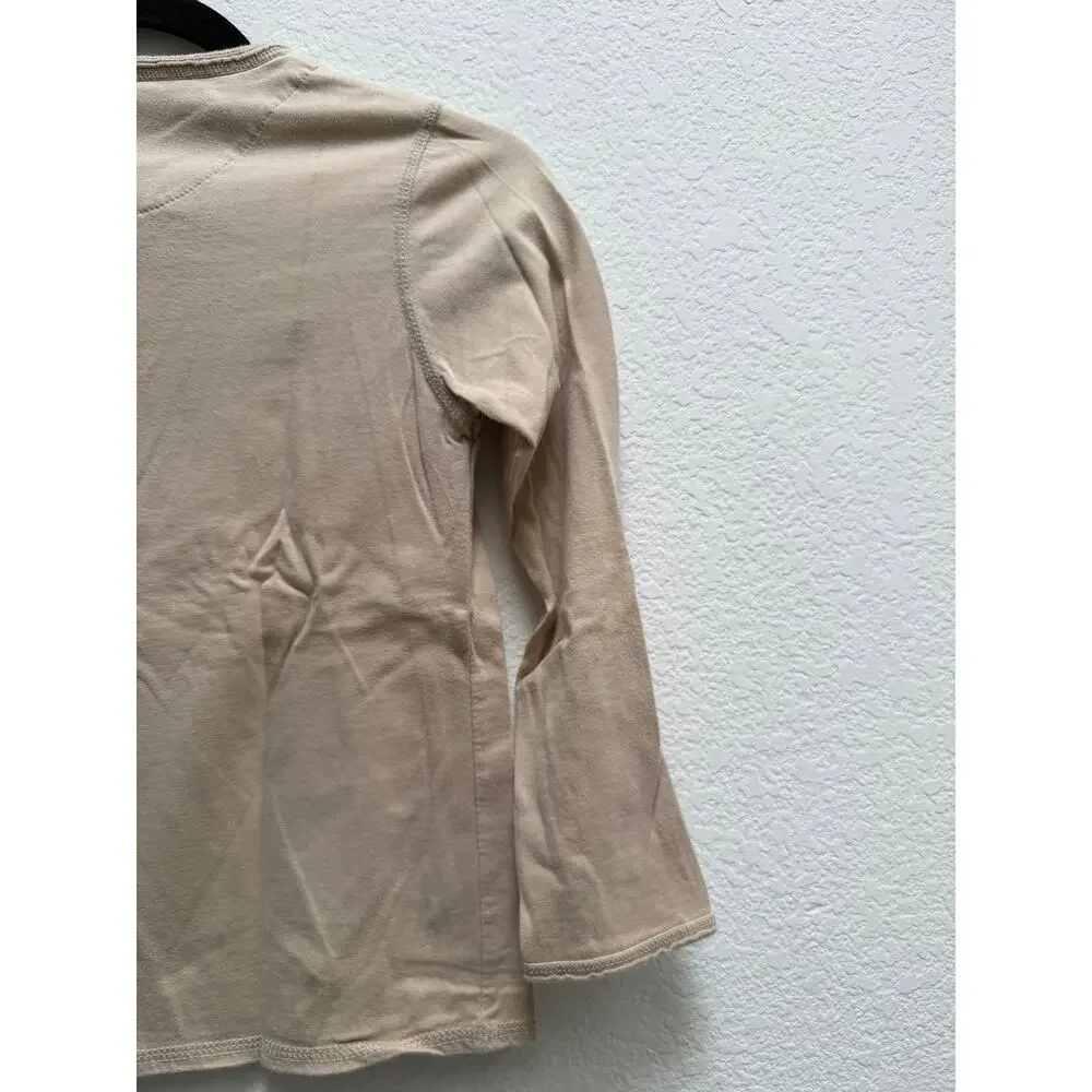 Burberry Kids Knight Logo Long Sleeve T-Shirt Boys Size 8Y Tan Luxury Old Money - Picture 13 of 16